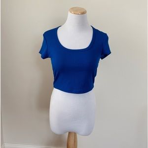 Blue Scoop Neck